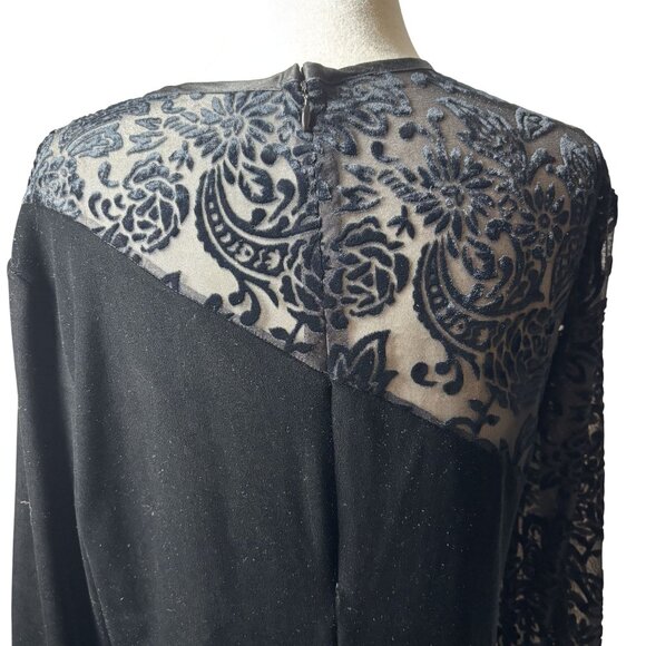 Womens SZ 12 Velvet dress Long Sleeves Evening Elegant Formal Wear holiday - Picture 6 of 12